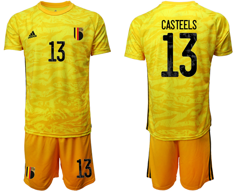 2020-21 Belgium yellow goalkeeper 13# CASTEELS soccer jerseys