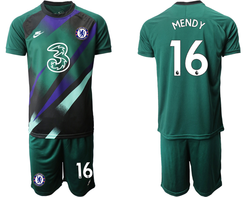 2020-21 Chelsea Dark green goalkeeper 16# MENDY soccer jerseys