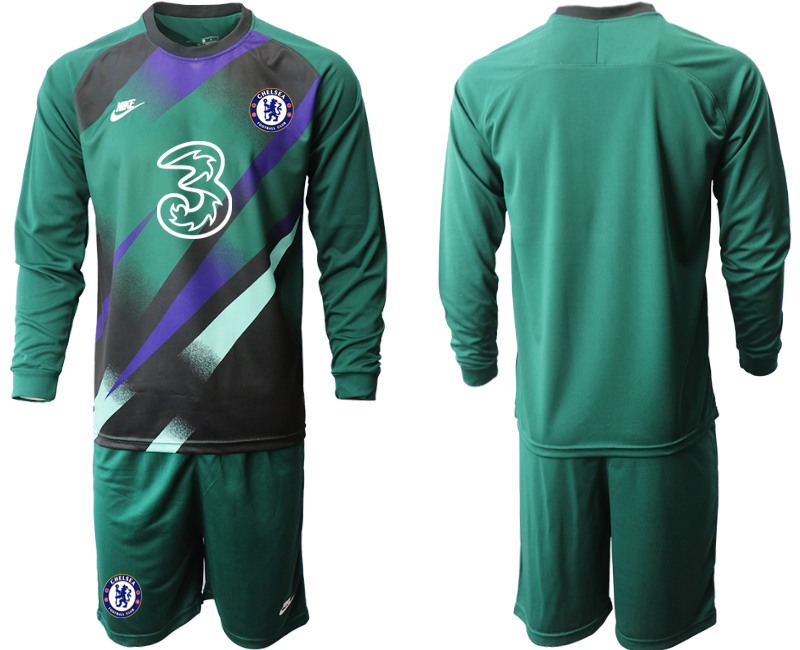 2020-21 Chelsea Dark green goalkeeper long sleeve soccer jerseys