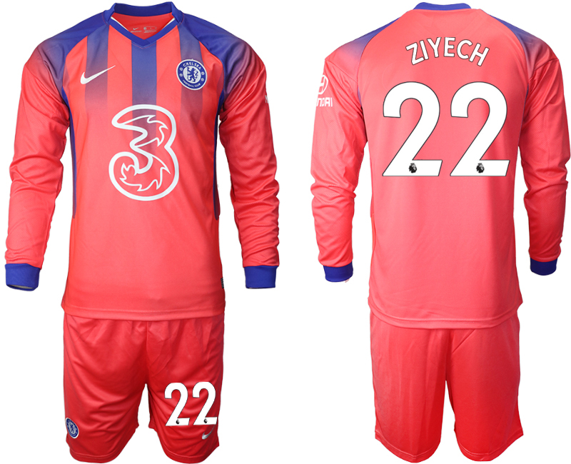 2020-21 Chelsea away 22# ZIYECH long sleeve soccer jerseys