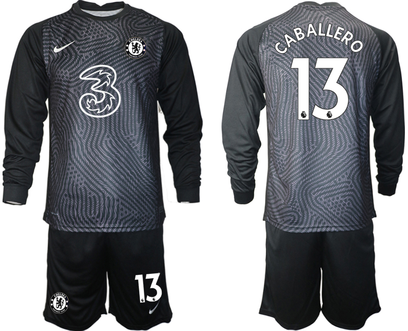 2020-21 Chelsea black goalkeeper 13# CABALLERO long sleeve soccer jerseys