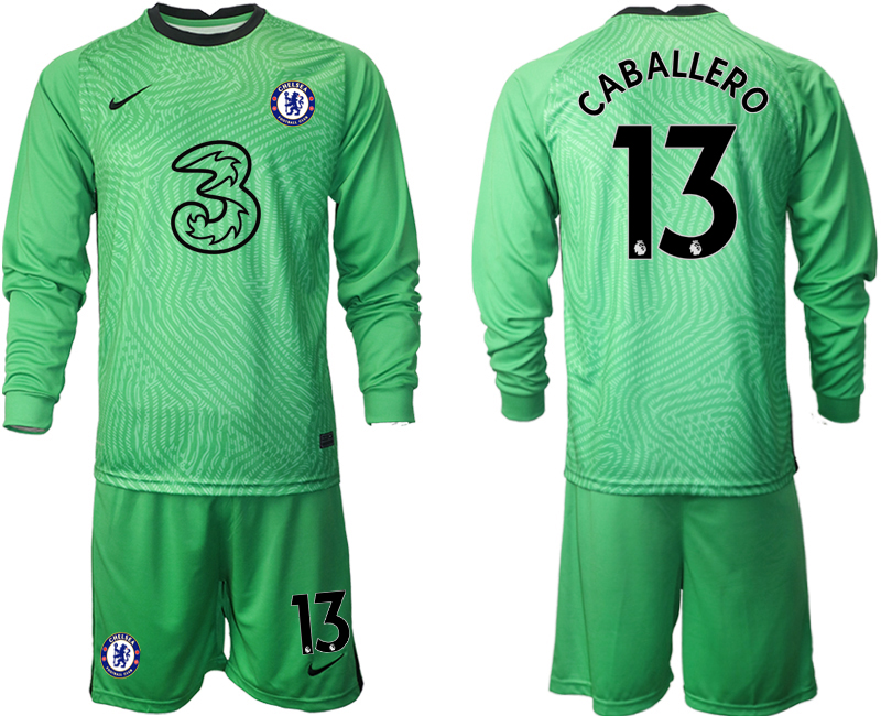 2020-21 Chelsea green goalkeeper 13# CABALLERO long sleeve soccer jerseys