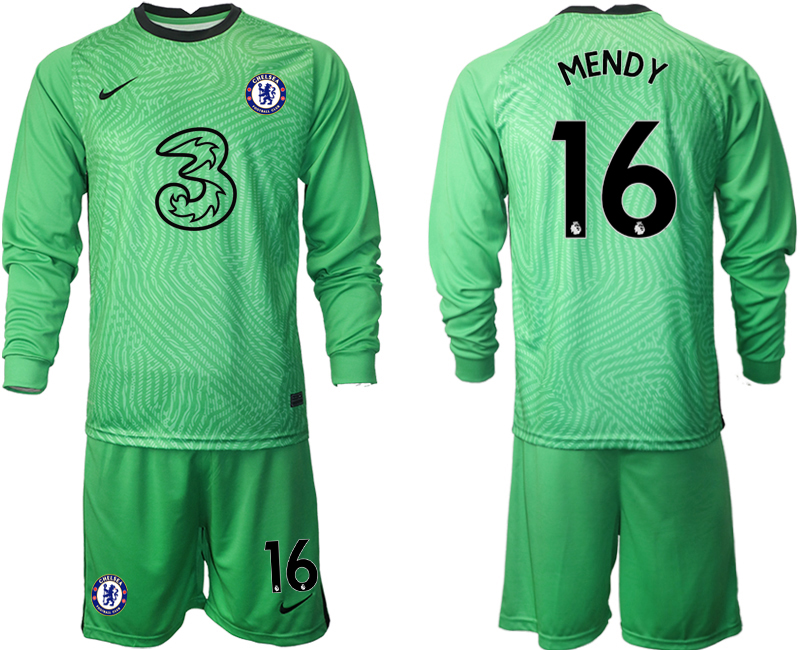 2020-21 Chelsea green goalkeeper 16# MENDY long sleeve soccer jerseys