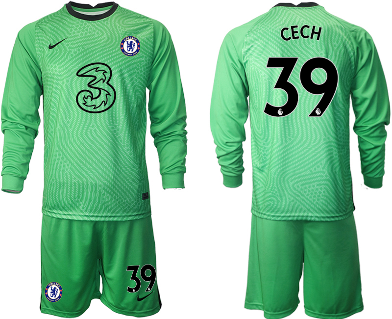 2020-21 Chelsea green goalkeeper 39# CECH long sleeve soccer jerseys