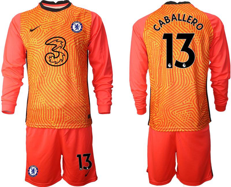 2020-21 Chelsea red goalkeeper 13# CABALLERO long sleeve soccer jerseys