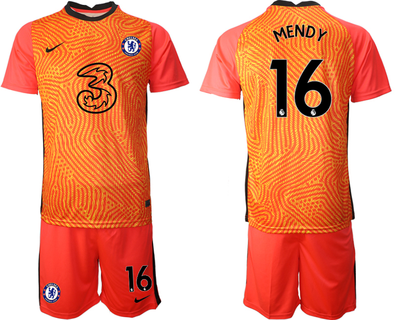 2020-21 Chelsea red goalkeeper 16# MENDY soccer jerseys.