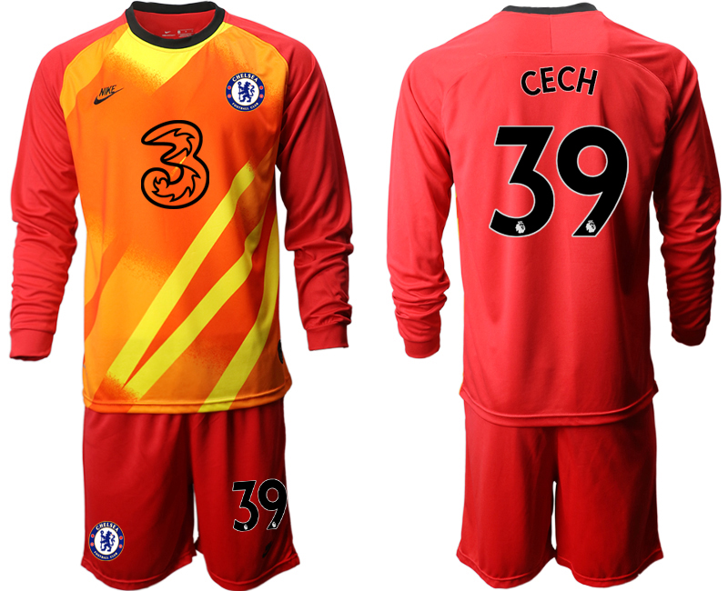 2020-21 Chelsea red goalkeeper 39# CECH long sleeve soccer jerseys