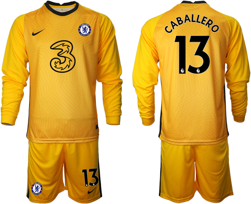 2020-21 Chelsea yellow goalkeeper 13# CABALLERO long sleeve soccer jerseys