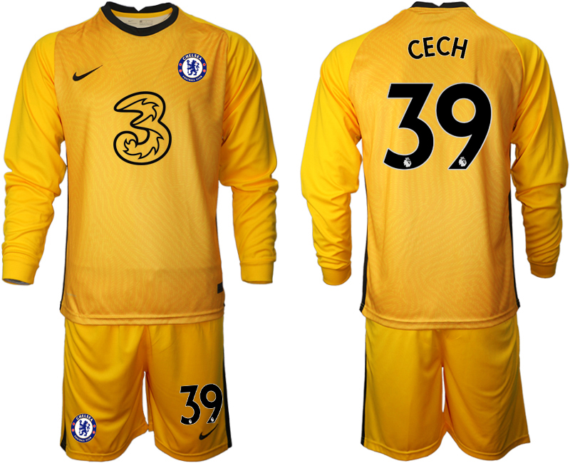 2020-21 Chelsea yellow goalkeeper 39# CECH long sleeve soccer jerseys