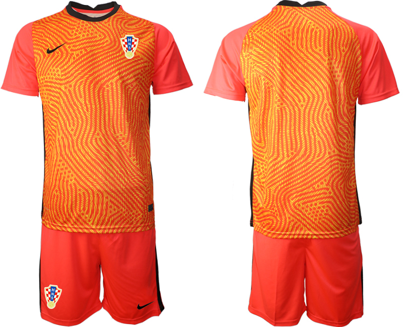 2020-21 Croatia red goalkeeper soccer jerseys.