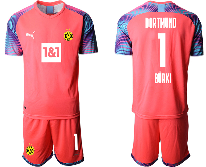 2020-21 Dortmund 1 BURKI Pink Goalkeeper Soccer Jersey