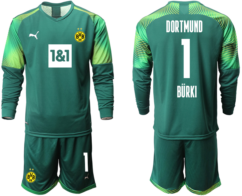 2020-21 Dortmund Dark green goalkeeper 1# BURKI long sleeve soccer jerseys