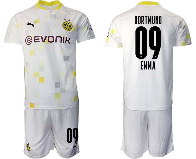 2020-21 Dortmund away 09# EMMA white soccer jerseys