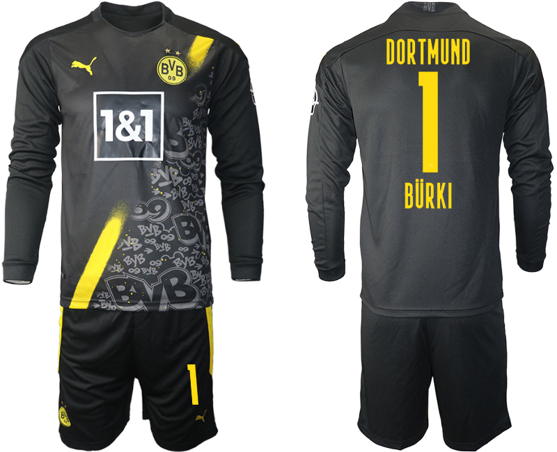 2020-21 Dortmund away 1# BURKI long sleeve soccer jerseys