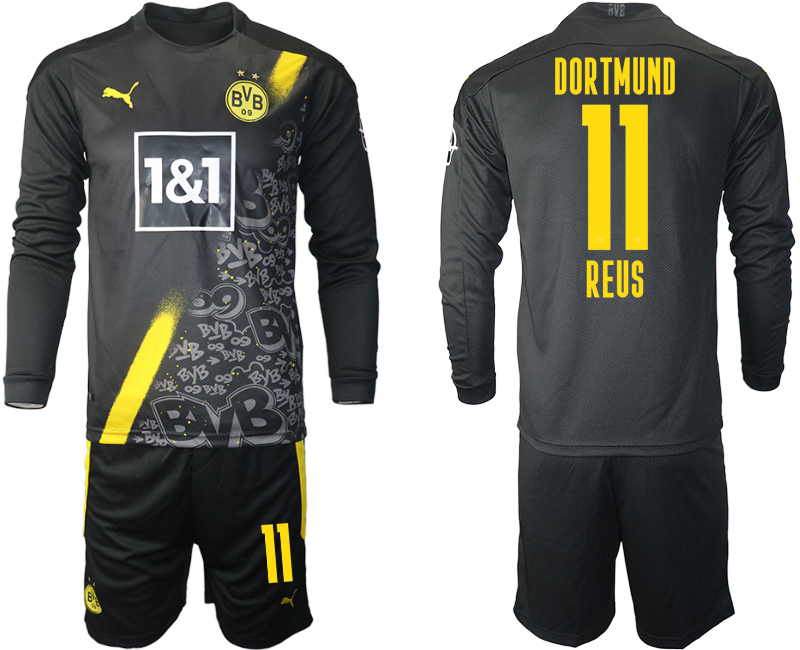 2020-21 Dortmund away 11# REUS long sleeve soccer jerseys