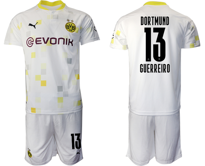 2020-21 Dortmund away 13# GUERREIRO white soccer jerseys