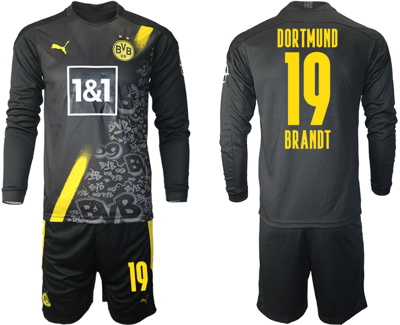 2020-21 Dortmund away 19# BRANDT long sleeve soccer jerseys