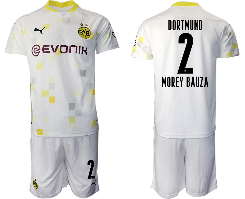 2020-21 Dortmund away 2# MOREY BAUZA white soccer jerseys