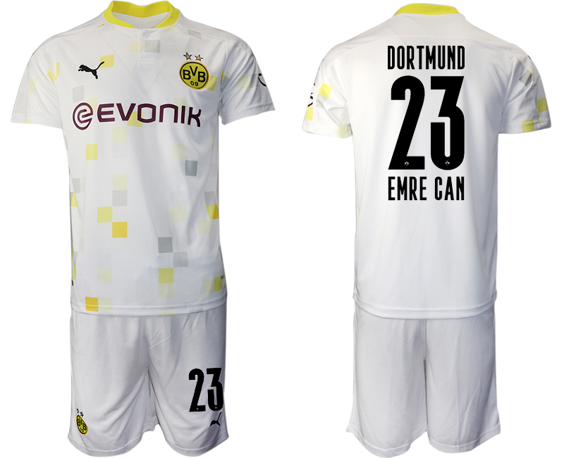 2020-21 Dortmund away 23# EMRE CAN white soccer jerseys