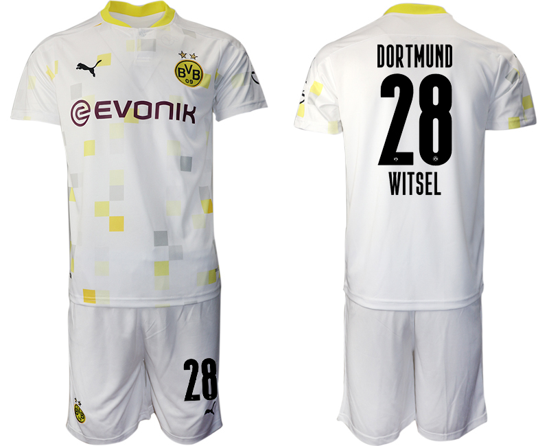 2020-21 Dortmund away 28# WITSEL white soccer jerseys