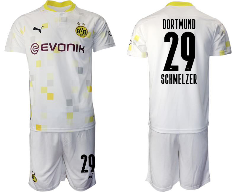 2020-21 Dortmund away 29# SCHMELZER white soccer jerseys