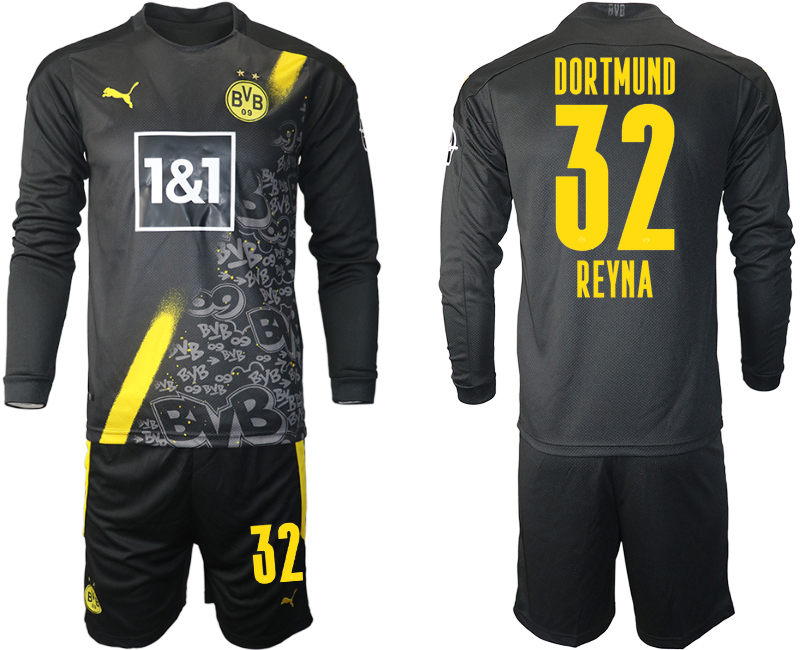 2020-21 Dortmund away 32# REYNA long sleeve soccer jerseys