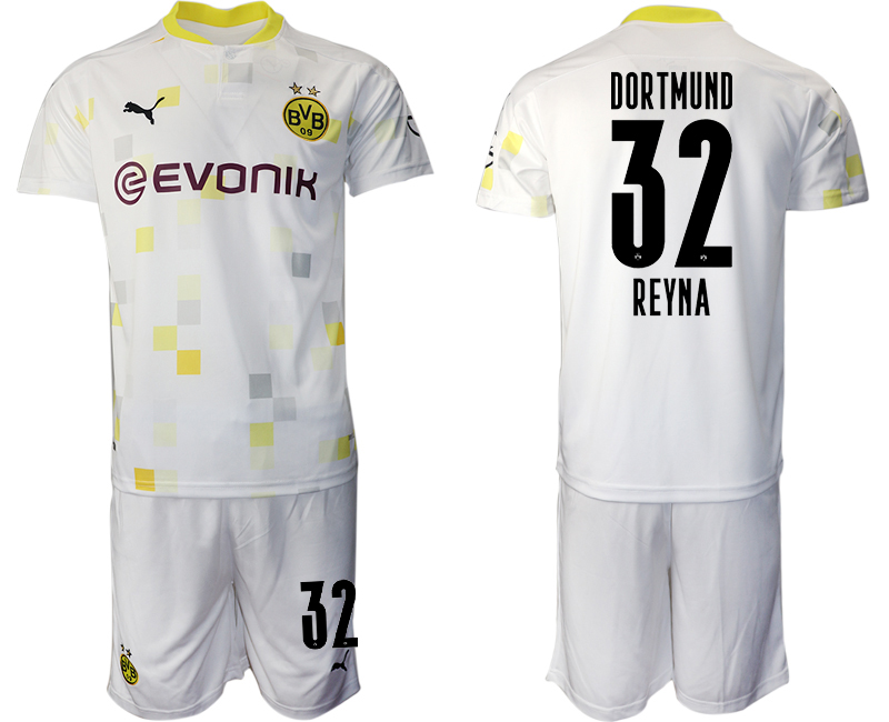 2020-21 Dortmund away 32# REYNA white soccer jerseys