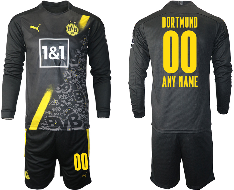 2020-21 Dortmund away any name custom long sleeve soccer jerseys