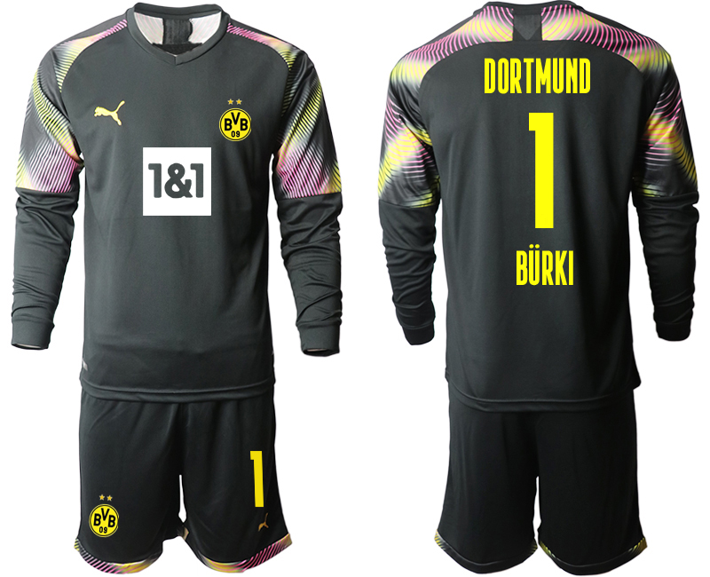 2020-21 Dortmund black goalkeeper 1# BURKI long sleeve soccer jerseys