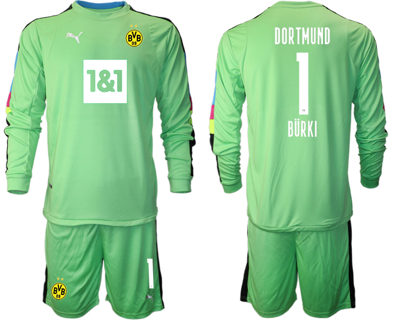 2020-21 Dortmund fruit green goalkeeper 1# BURKI long sleeve soccer jerseys