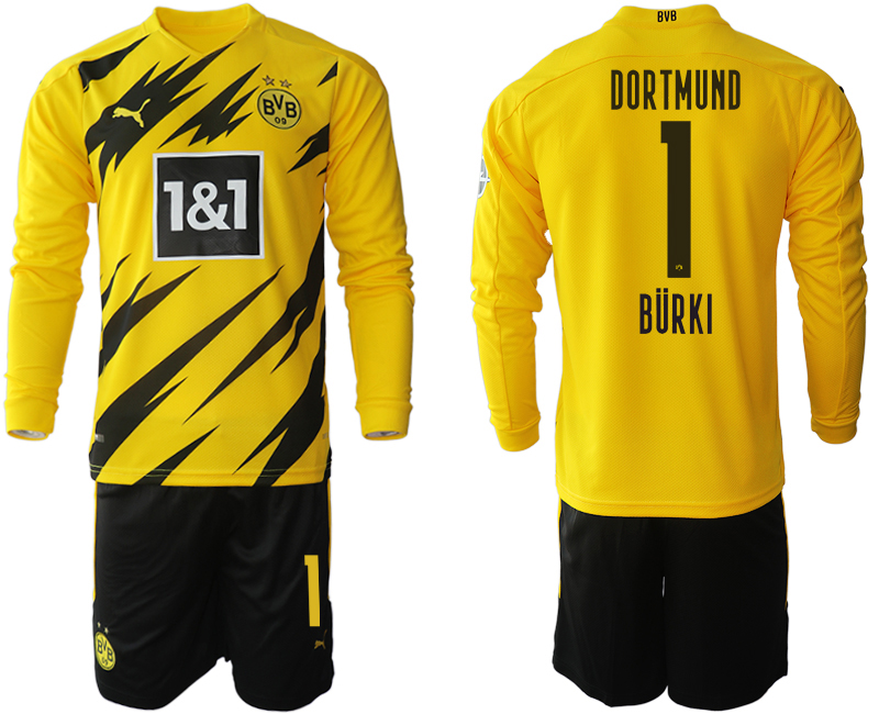 2020-21 Dortmund home 1# BURKI long sleeve soccer jerseys