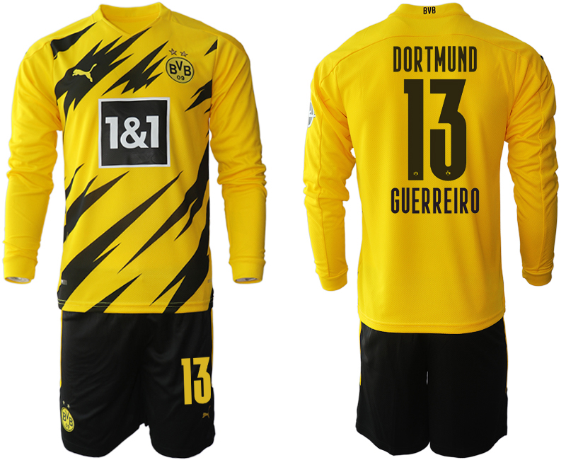 2020-21 Dortmund home 13# GUERREIRO long sleeve soccer jerseys