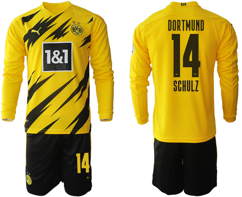 2020-21 Dortmund home 14# SCHULZ long sleeve soccer jerseys