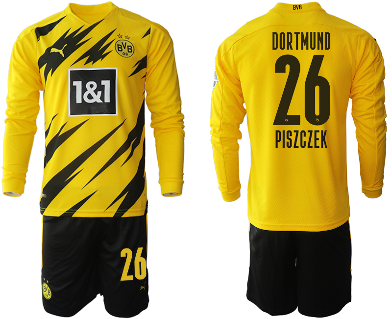 2020-21 Dortmund home 26# PISZCZEK long sleeve soccer jerseys