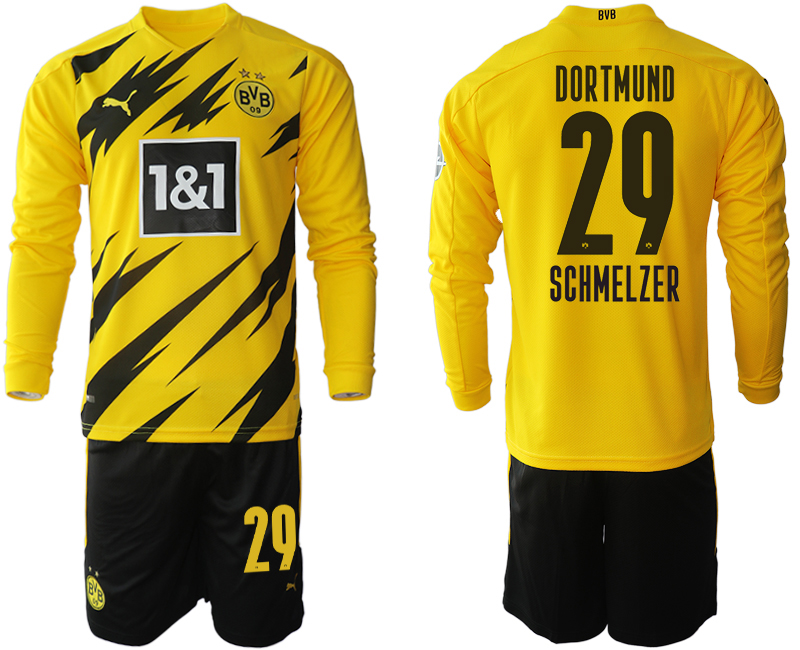 2020-21 Dortmund home 29# SCHMELZER long sleeve soccer jerseys