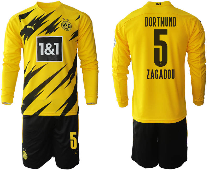 2020-21 Dortmund home 5# ZAGADOU long sleeve soccer jerseys