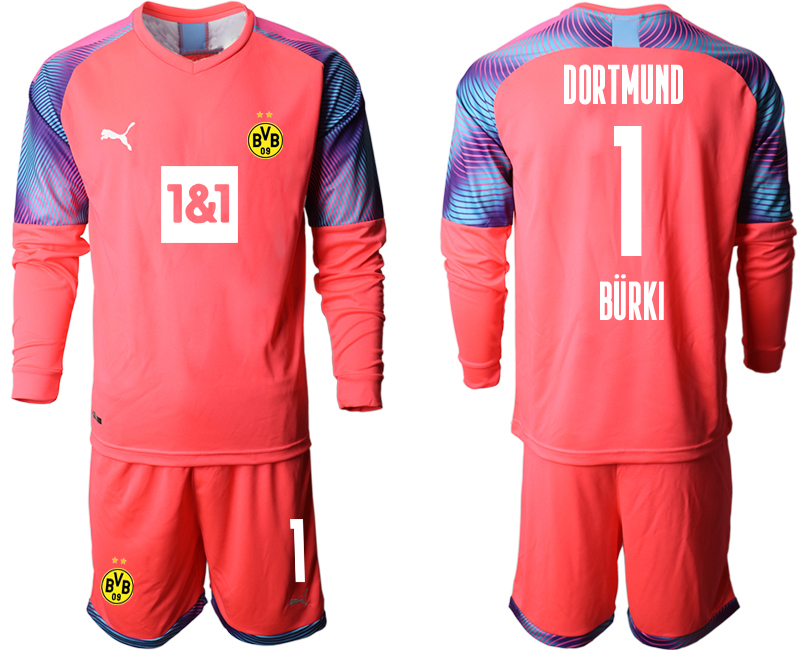 2020-21 Dortmund pink goalkeeper 1# BURKI long sleeve soccer jerseys