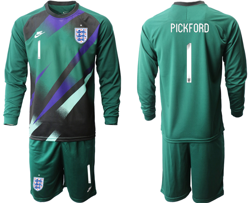 2020-21 England Dark green goalkeeper 1# PICKFORD long sleeve soccer jerseys