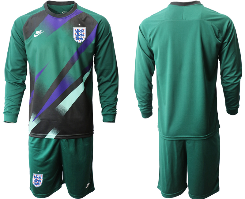 2020-21 England Dark green goalkeeper long sleeve soccer jerseys