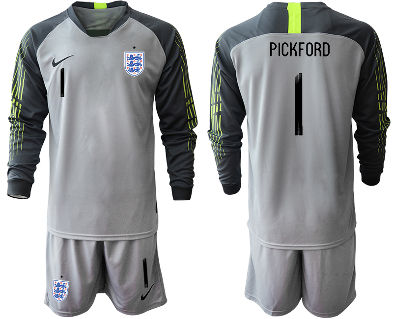 2020-21 England gray goalkeeper 1# PICKFORD long sleeve soccer jerseys