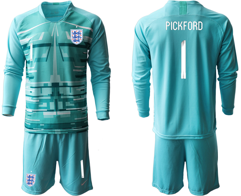 2020-21 England lake blue goalkeeper 1# PICKFORD  long sleeve soccer jerseys