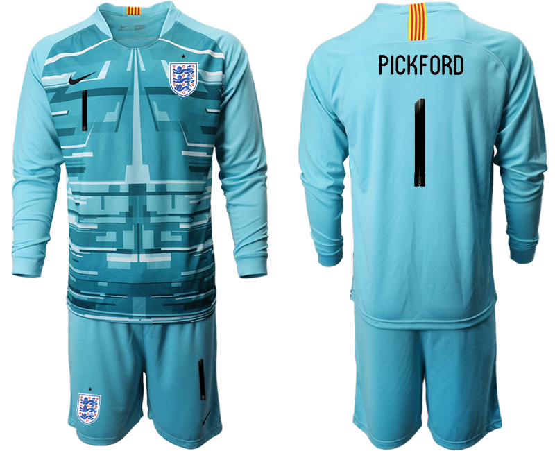 2020-21 England lake blue goalkeeper 1# PICKFORD long sleeve soccer jerseys