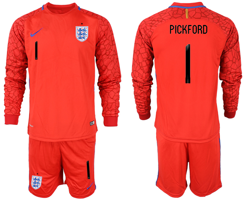 2020-21 England red goalkeeper 1# PICKFORD  long sleeve soccer jerseys