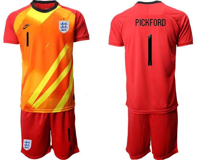 2020-21 England red goalkeeper 1# PICKFORD soccer jerseys.