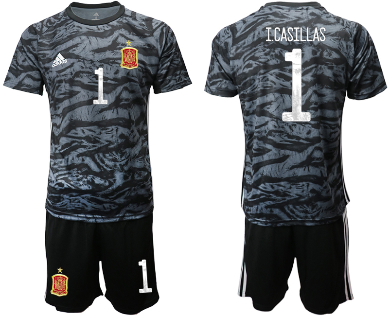 2020-21 Espana black goalkeeper 1# I.CASILLAS soccer jerseys