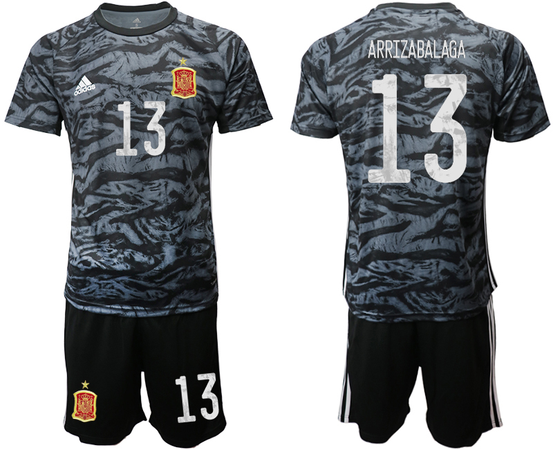 2020-21 Espana black goalkeeper 13# ARRIZABALAGA soccer jerseys