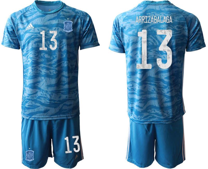 2020-21 Espana blue goalkeeper 13# ARRIZABALAGA soccer jerseys