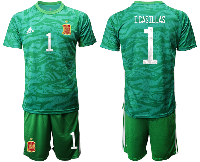 2020-21 Espana green goalkeeper 1# I.CASILLAS soccer jerseys