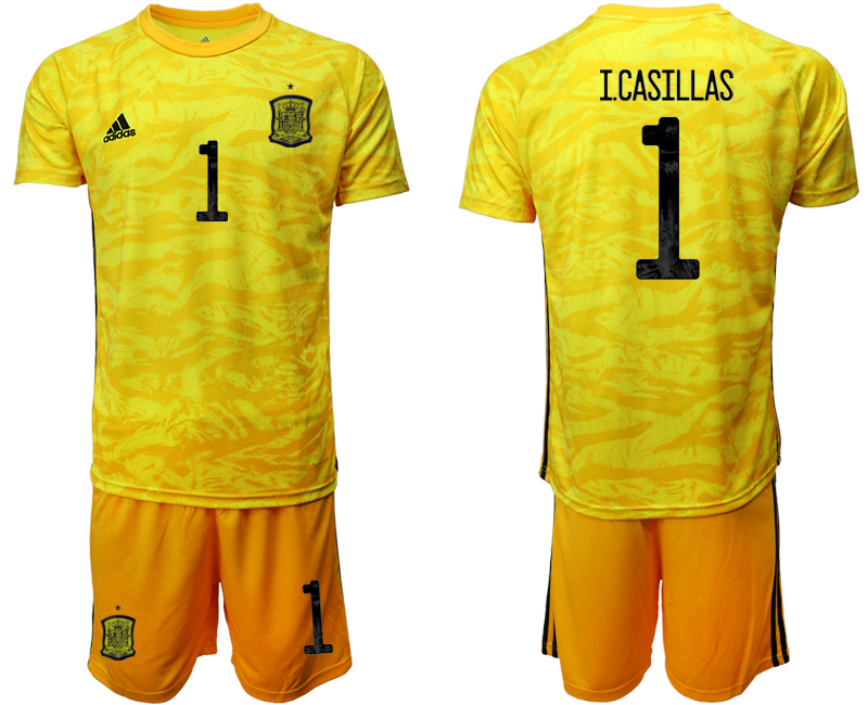 2020-21 Espana yellow goalkeeper 1# I.CASILLAS soccer jerseys