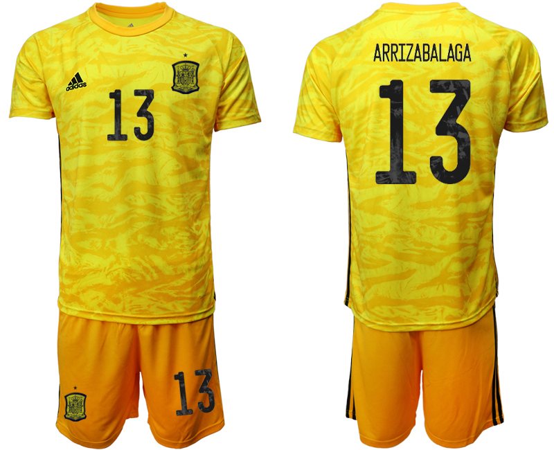 2020-21 Espana yellow goalkeeper 13# ARRIZABALAGA soccer jerseys